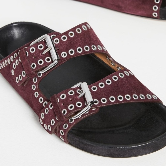 Isabel Marant Lenyo suede grommet slides - Picture 10 of 12